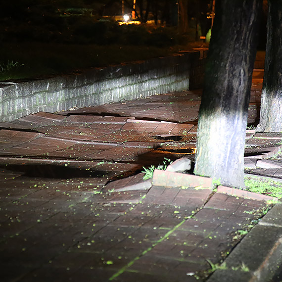 Chodnik w centrum Wolina zapada się i wybrzusza. Mieszkańcy alarmują