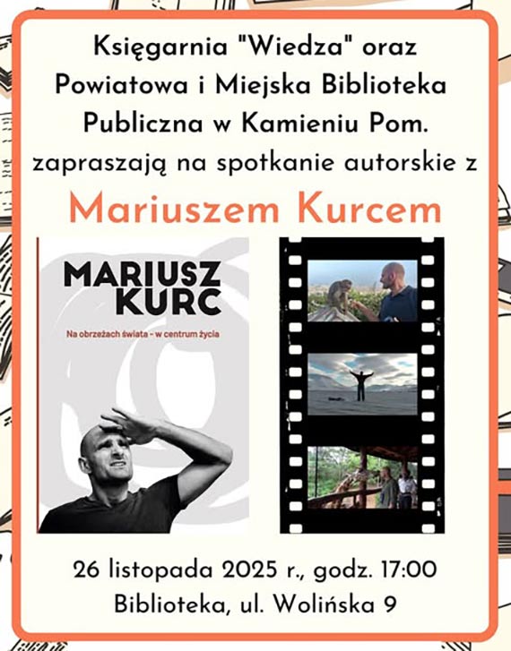 Spotkanie autorskie podrnikiem Mariuszem Kurcem