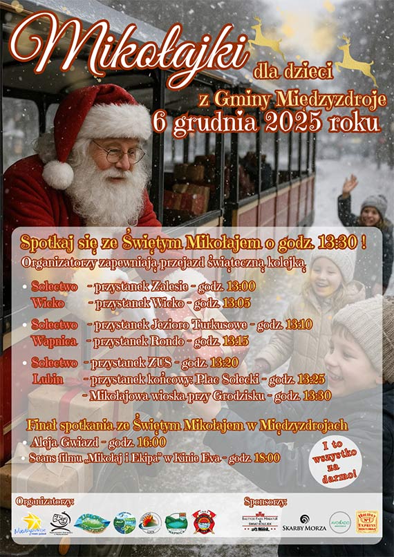 witeczna kolejka i spotkanie z Mikoajem. Mikoajki w Gminie Midzyzdroje ju 6 grudnia!