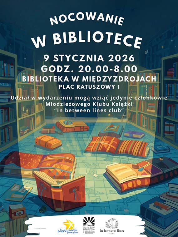 Nocowanie w bibliotece w Mi�dzyzdrojach. Wydarzenie dla cz�onk�w klubu czytelniczego