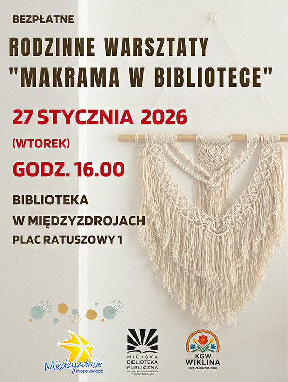 Bezpłatne rodzinne warsztaty „Makrama w bibliotece” w Międzyzdrojach