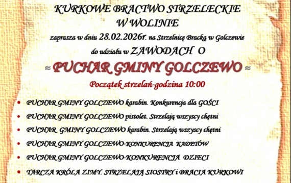 Zaproszenie na pierwszy Turniej Bracki w 2026 roku o Puchar Gminy Golczewo!