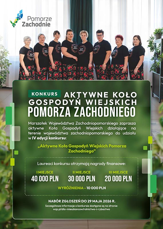 Aktywne i zaangażowane. Rusza IV edycja konkursu dla Kół Gospodyń Wiejskich Pomorza Zachodniego