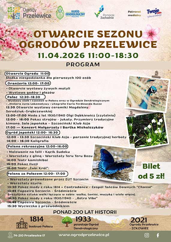 Otwarcie sezonu Ogrod�w Przelewice – dzie� pe�en natury, kultury, edukacji i inspiracji