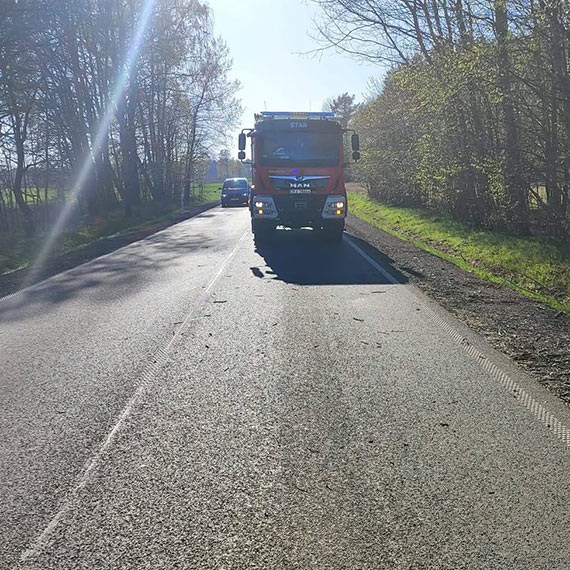 Drzewo na drodze w Kale�. Interweniowa�y dwa zast�py OSP